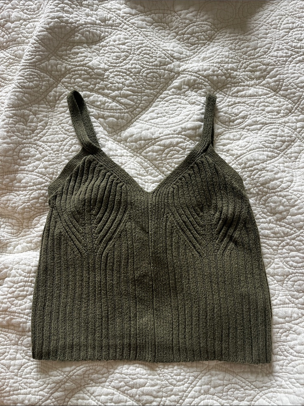 Auden Green Knit Sweater Tank Top